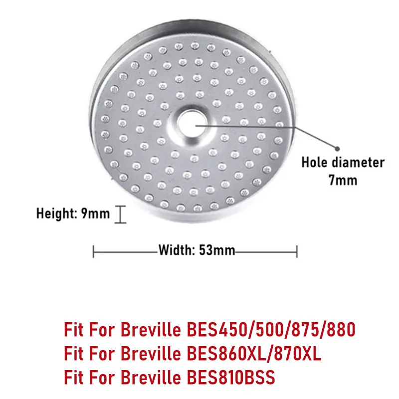 شاشة دش من الفولاذ المقاوم للصدأ لـ Breville BES450/500/875/880/BES860XL/870XL/BES810BSS Breville ماكينة القهوة مجموعة فلتر الرأس #5
