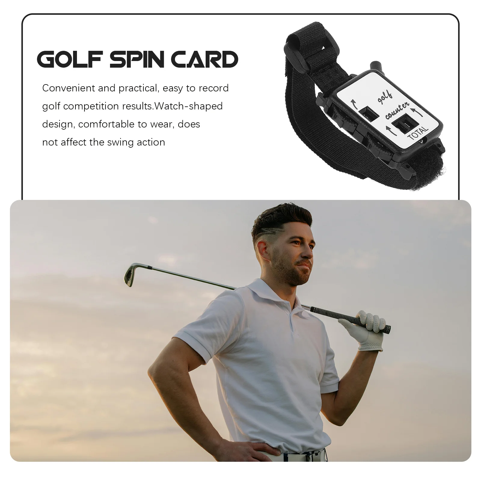 Contador de pontuação de golfe relógio elegante durável manual clicker de curso portátil marcador de golfe para todos os níveis de habilidade pontuação precisa