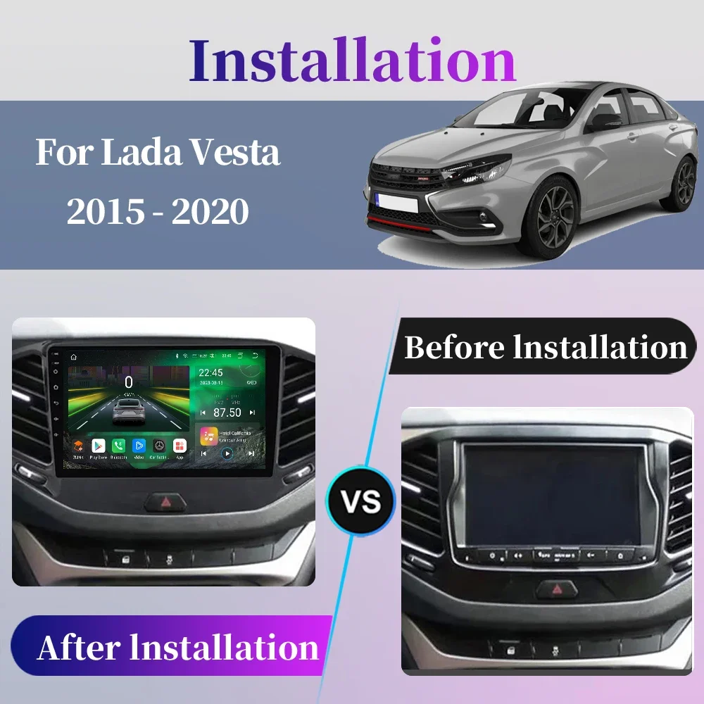 For LADA Vesta Cross Sport 2015 2016 2017 2018 2019 Car Radio Android Multimedia Player Navigation GPS Touch Screen Auto Carplay