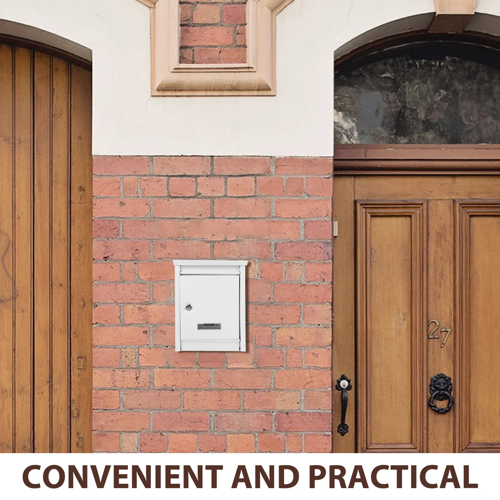 

Metal Lockable Donation Box Grey Wall Mounted Mailbox Secure Suggestion Ballot Card Money Collection Box Mailbox with Lock