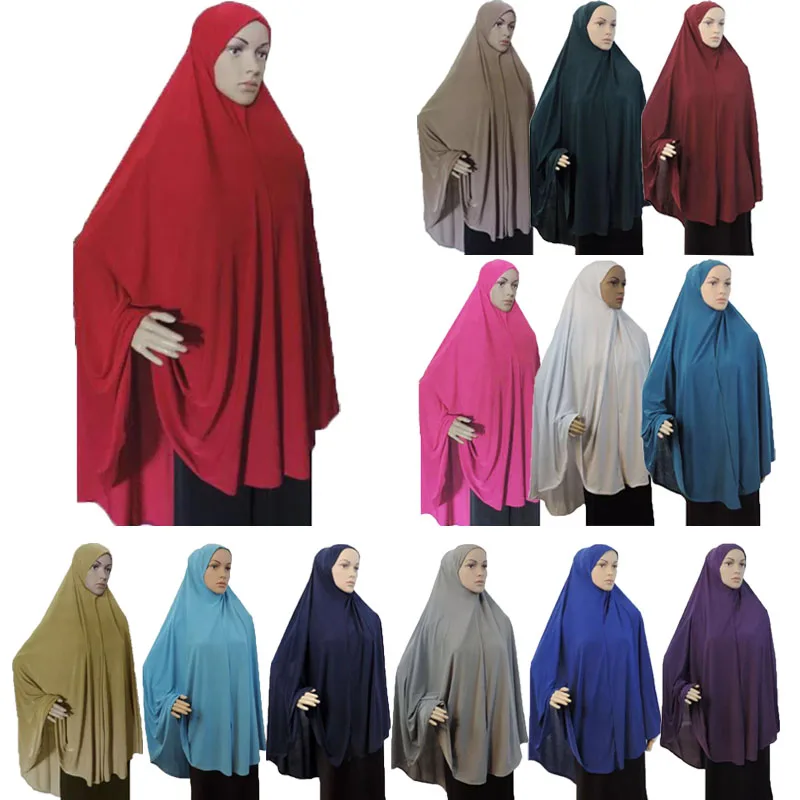 Large Overheand Amira Hijab Khimar Pull On Ready Made Instant Scarf Women Muslim Niqab Prayer Burqa Ramadan Full Cover Garment