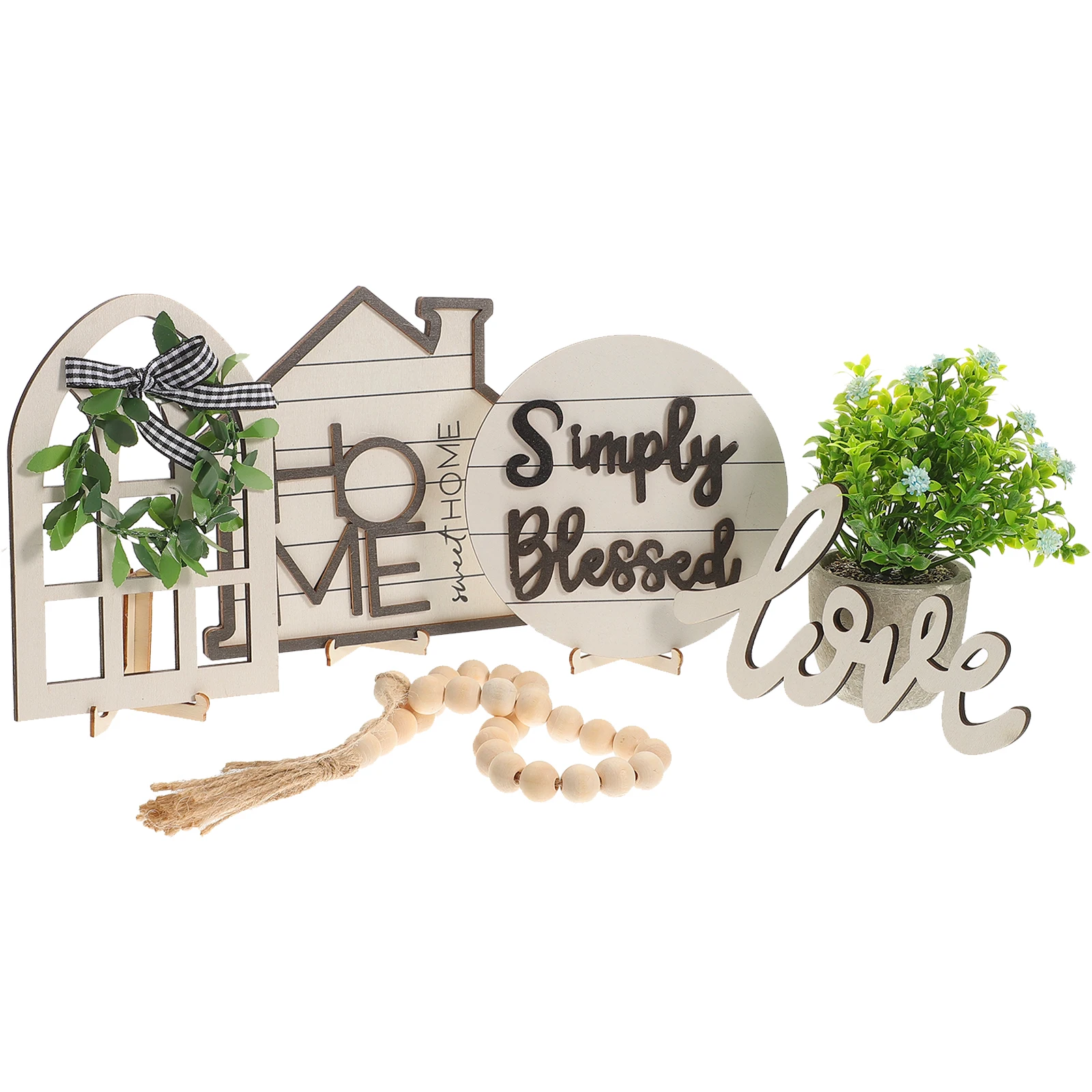 

1 set Tiered Tray Decorations Farmhouse Wooden Trays Decorative for Kitchen Home Storage Bedside Table Natural Trays