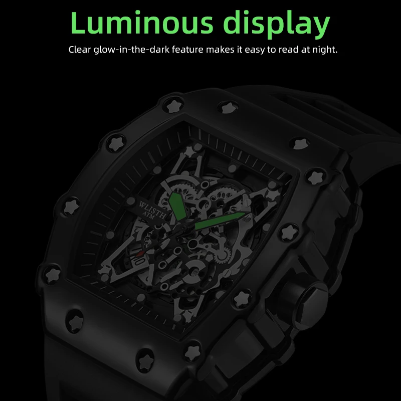 Foreign Trade Watch Large Dial For Men Quartz Waterproof Sport Square Luminous Watch For Men