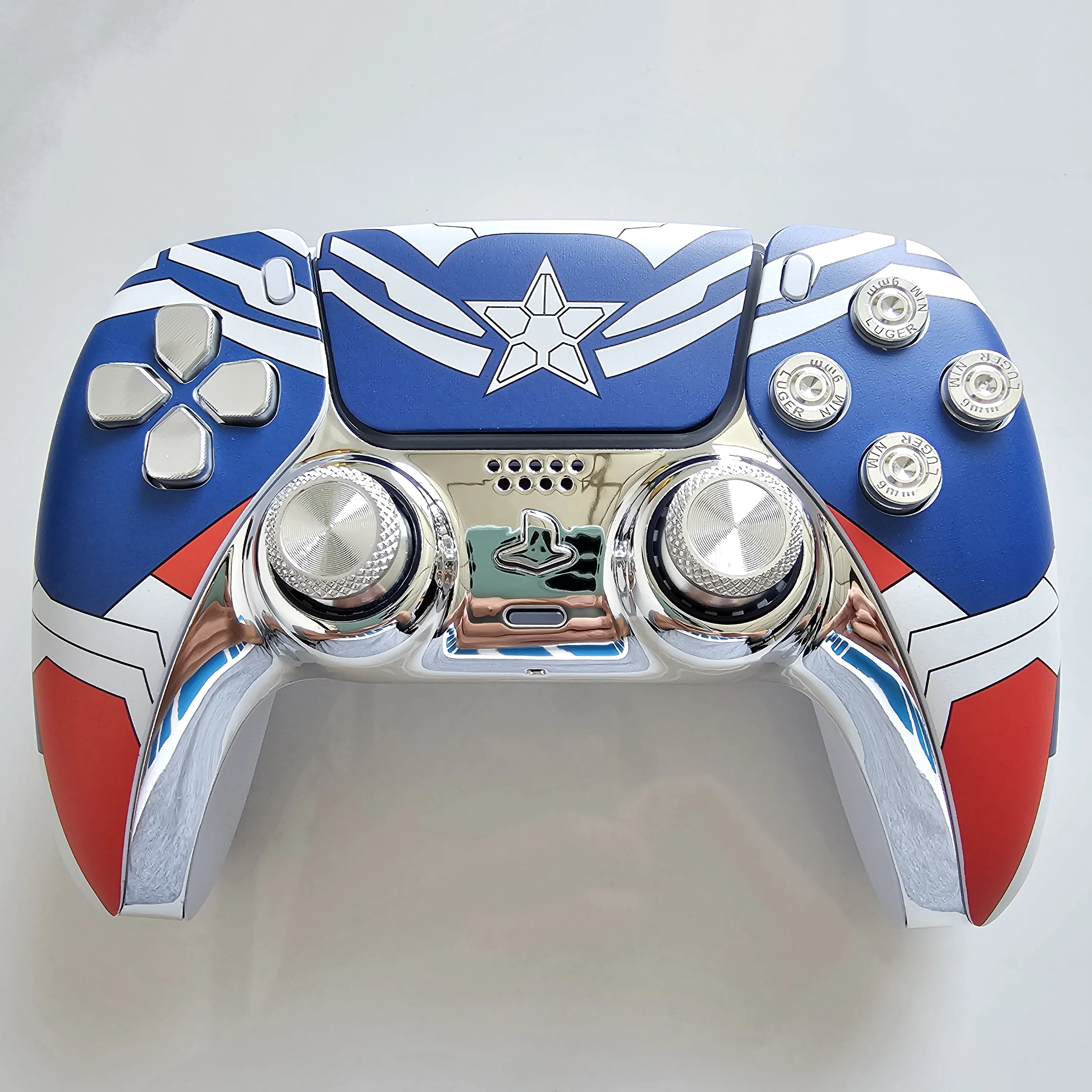 

Ps5 Game Console Handle Original Custom Modified Ps5 Original Handle Ps5 Wireless Controller: Captain America