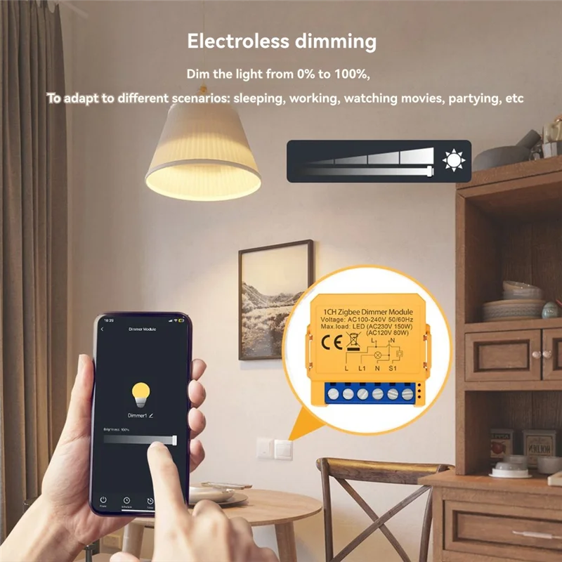 Модуль диммера A97G Tuya Zigbee, умный дом, выключатель «сделай сам», поддержка управления, поддержка голосового управления, управление через приложение, 2-стороннее