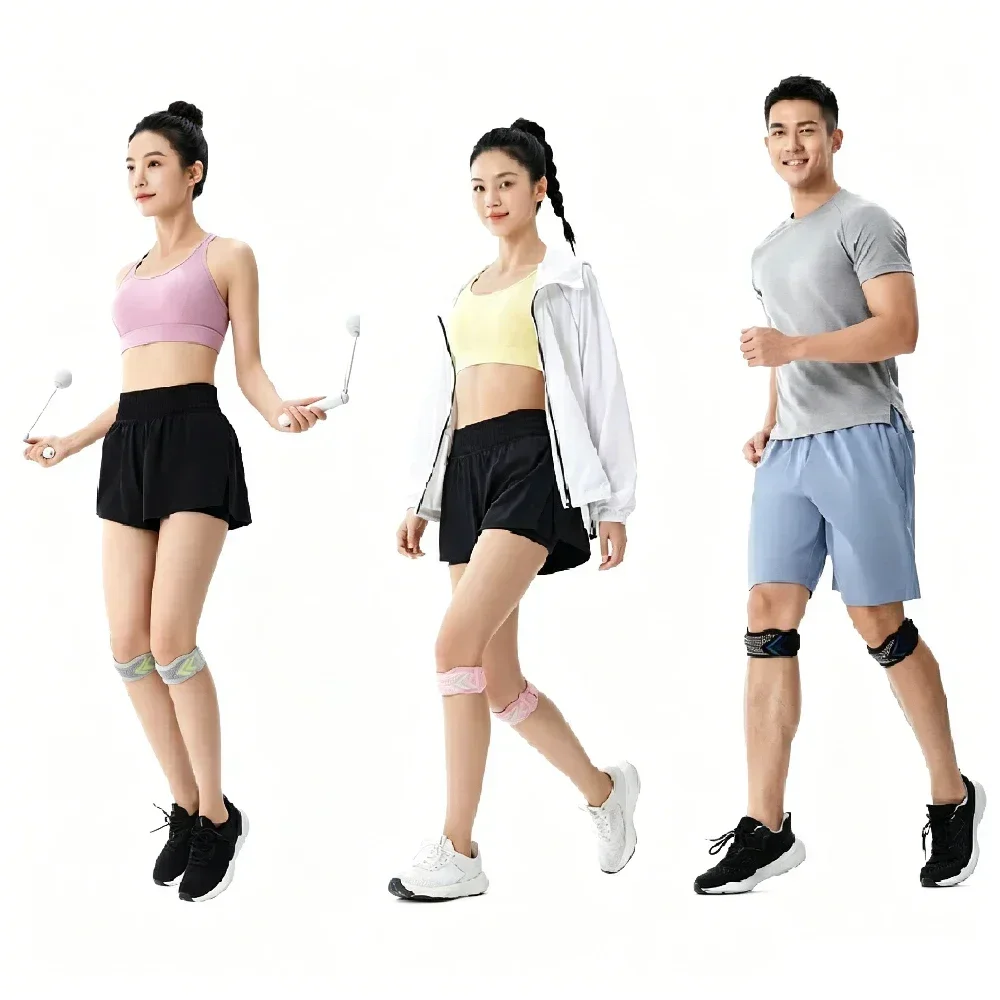 1PCS NEW Silicone Shock Absorbing Patella Support Band, Adjustable Compression Patellar Tendon Strap, Sports Knee Guard for Men