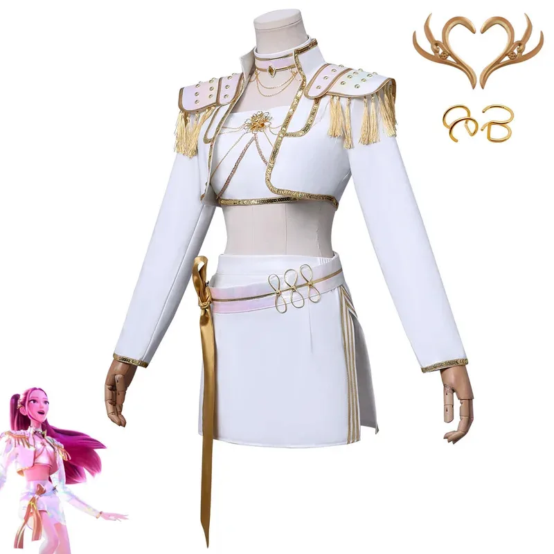 Lyou 2025 Nowy Film Anime KPop Demon Hunters Rumi Kostium K-POP Wiedźmin Kostiumy, Peruka Mira Biała Skóra Halloween Cosplay ★ ★