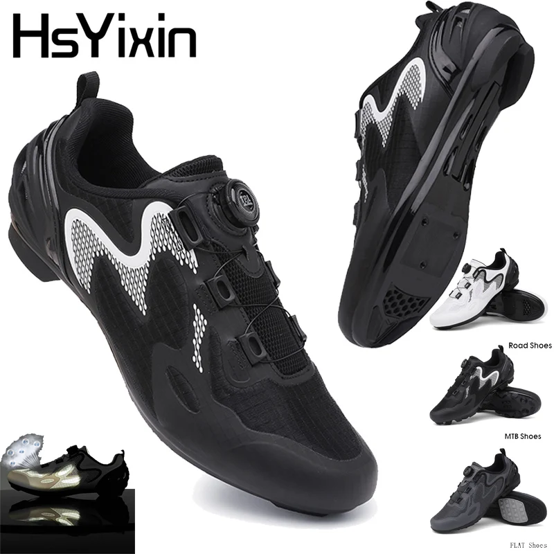 

MTB Men's Women's Cycling Shoes Road Bike Mountain Racing Self-Locking Speed Sneakers Flat SPD Race Bike Footwear，Breathable