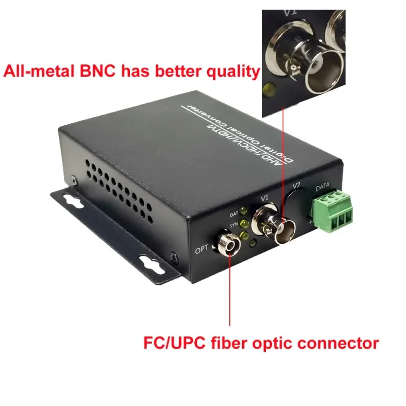 

1Ch 1080P TVI CVI/AHD Converter Fiber Optic to BNC Digital Video Converter RS485 fiber optical transmitter and receiver