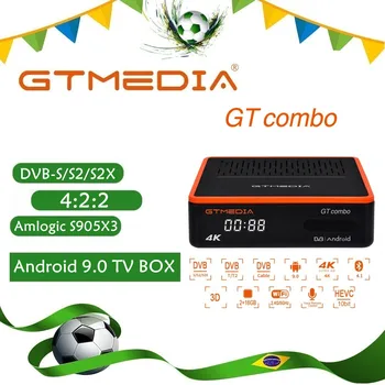 GTMEDIA GTCOMBO uydu alıcısı DVB-S2X/T2/C android TV kutusu 4K Ultra 4K çift WiFi 2.4/5 GHz alıcı Sat DVB bulucu akıllı kutu