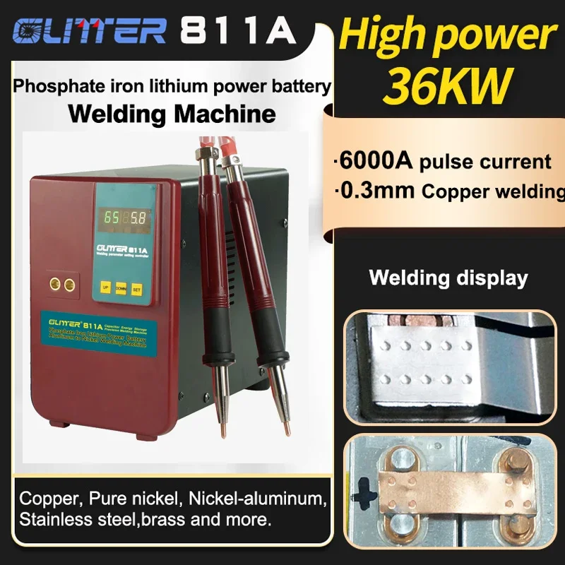 

Glitter 811A 36KW prismatic battery spot welder copper nickel aluminum battery welding machine 3.2V 280AH battery welder