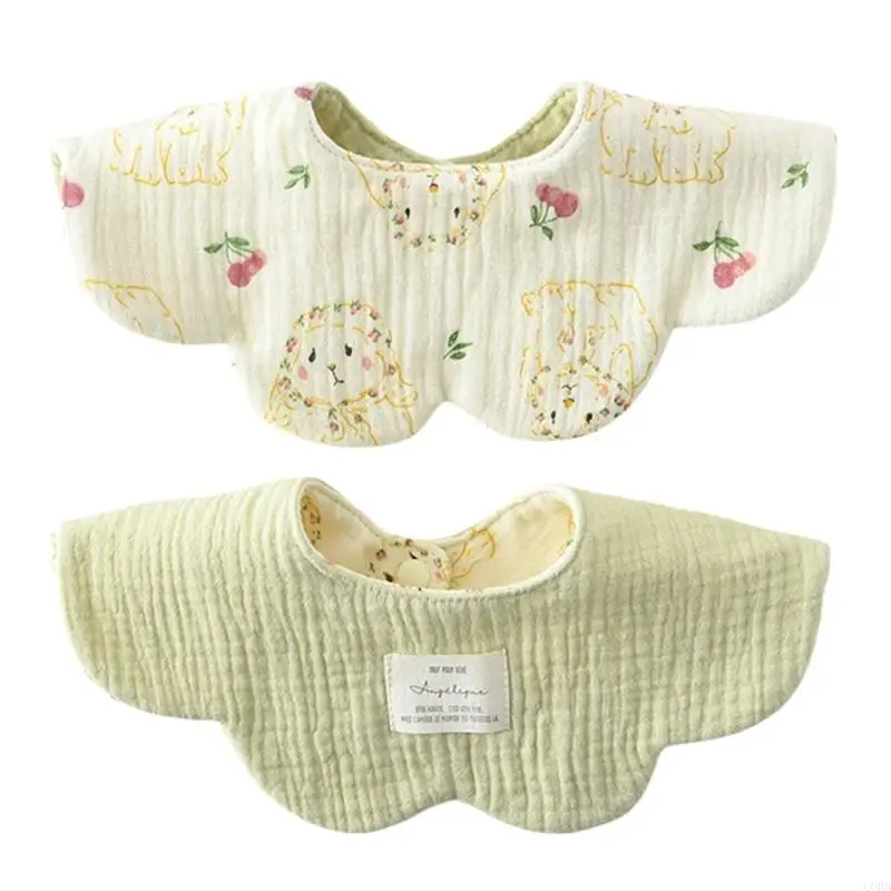 

CORB Double Purpose Drooling Bib Cotton Absorbent Saliva Towel Breathable Baby Nursing Bib Flower Pattern 360 Degree Wrap