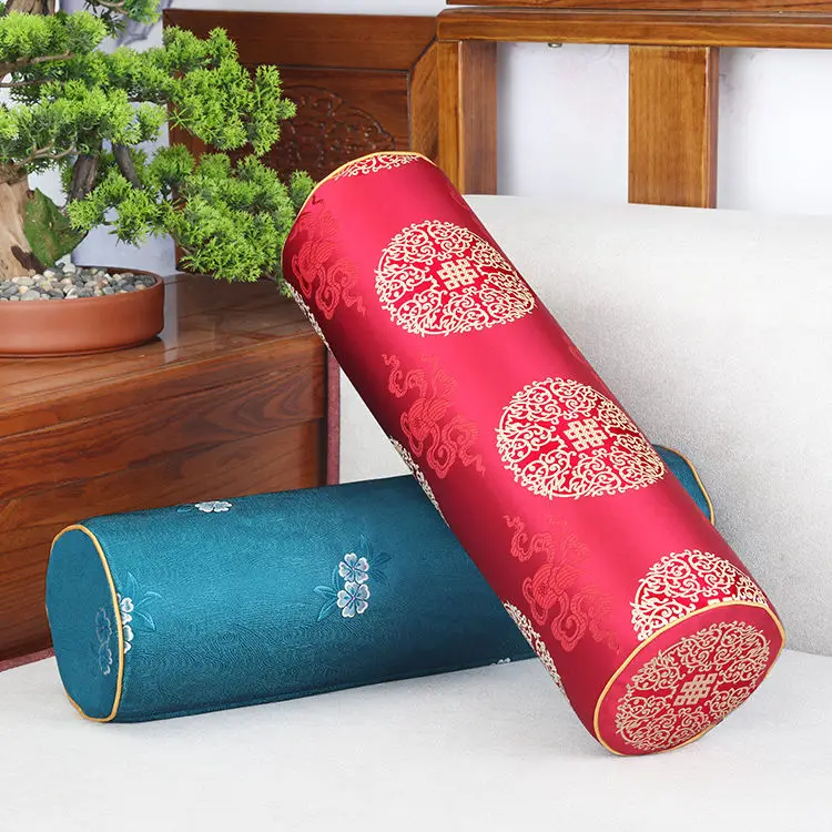 50/55cm Chinese-style mahogany sofa cylindrical backrest light luxury long candy pillow handrail cervical pillow headrest