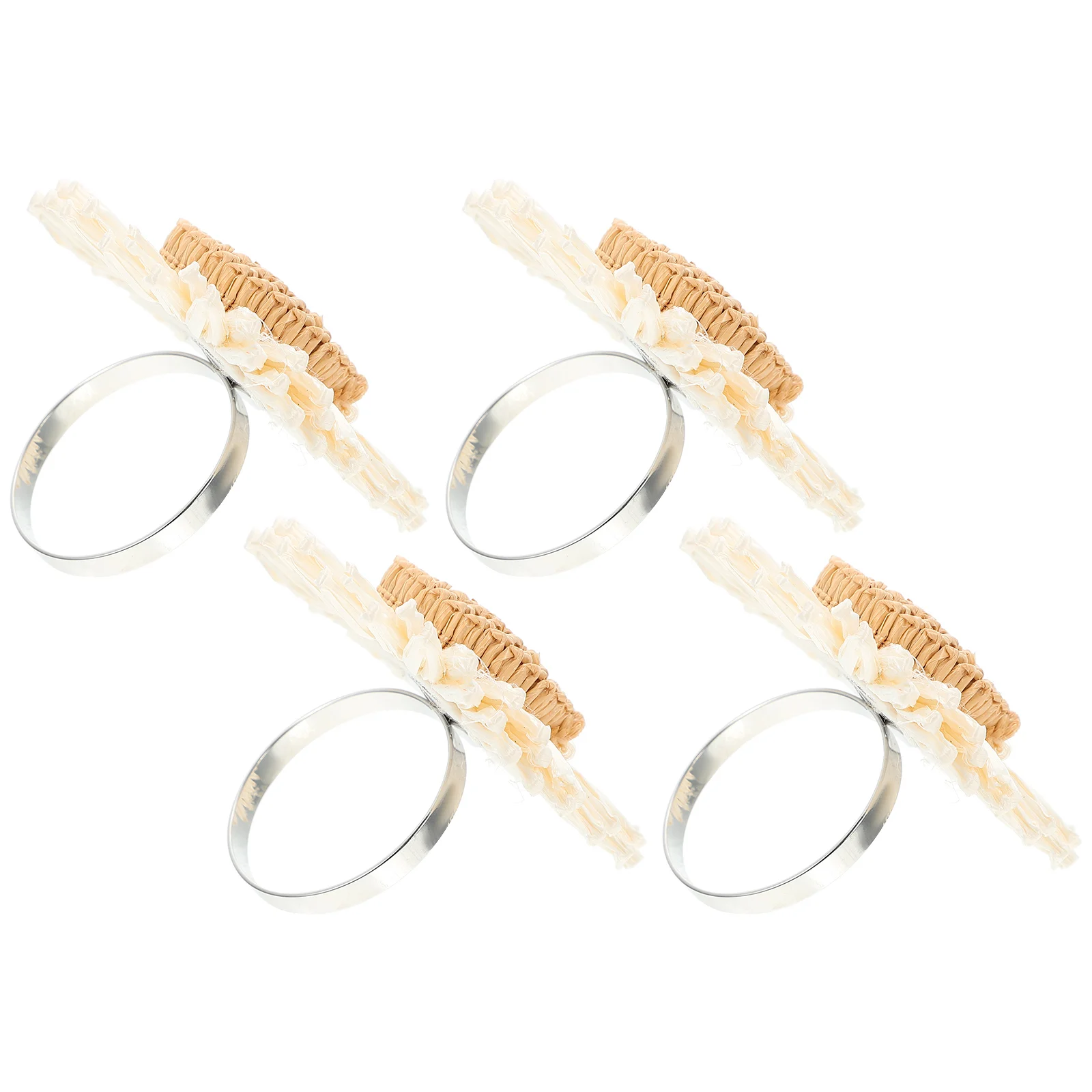 

4Pcs Elegant Flower Napkin Rings Sturdy Lightweight Decorative Napkin Circle for Spring Table Setting Decoration