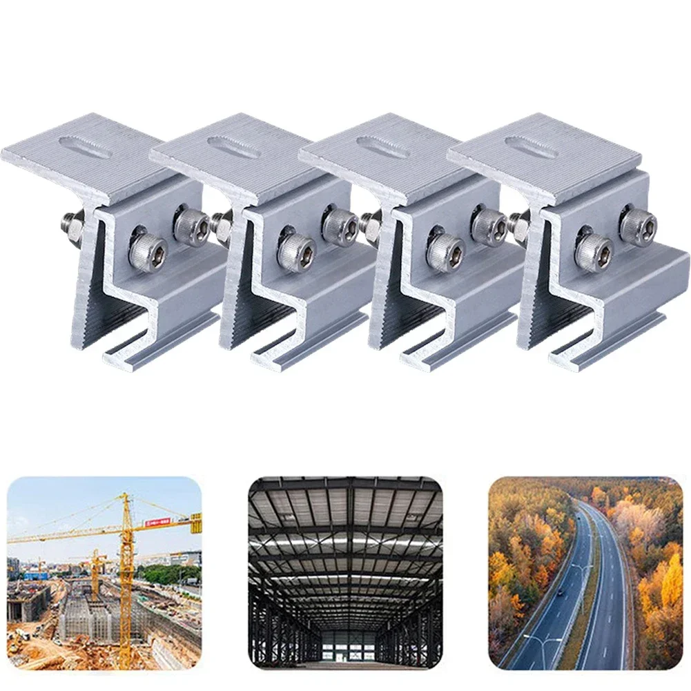 4Pcs Solar Panel Clamp Roof Mounting Bracket Photovoltaic Panel Fixing Clips For House RV Boat Solar Power Parts & Accessories
