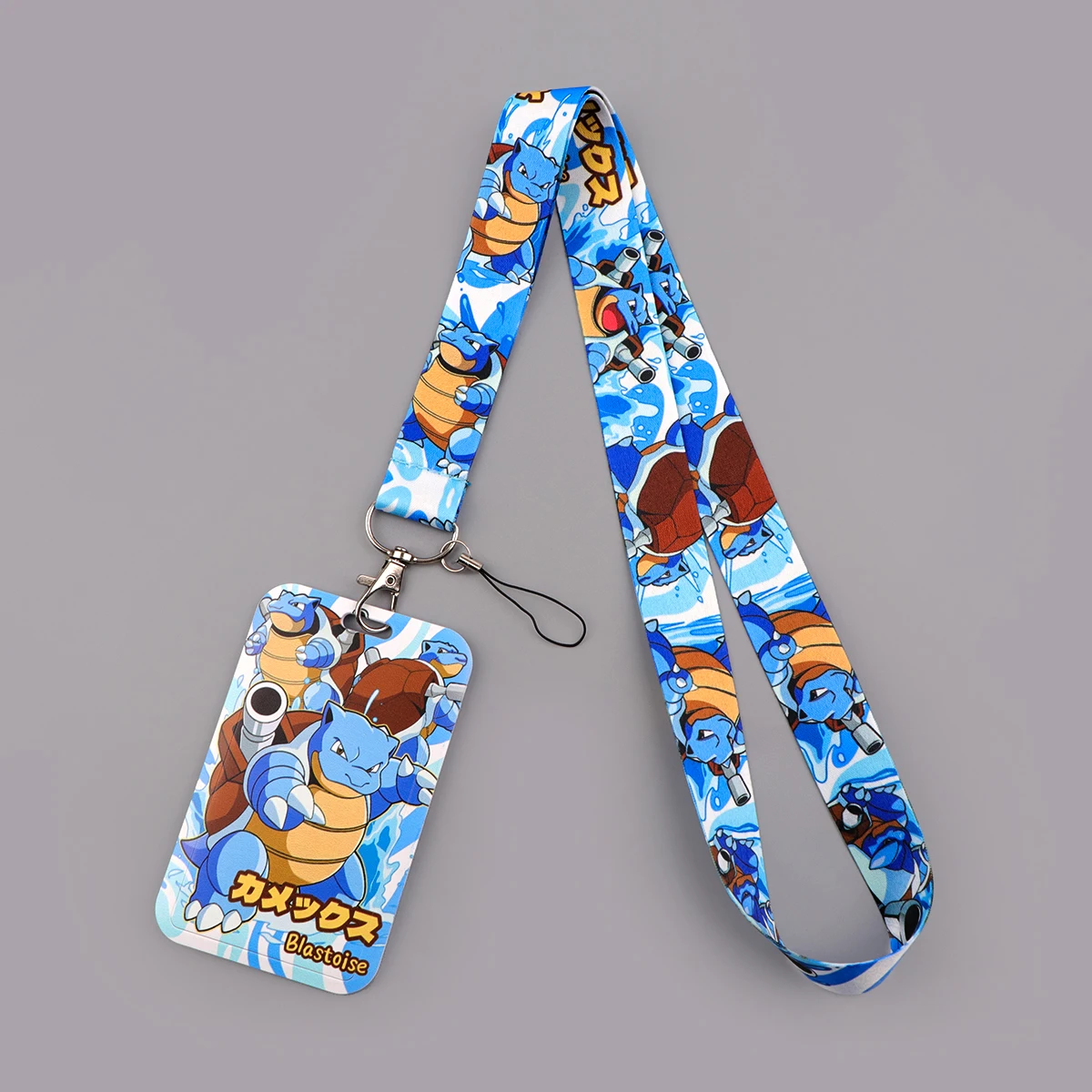 حامل بطاقات العمل اليابانية أنيمي مع حبل طويل وبكرة شارة غطاء حامل بطاقات الائتمان للمرأة حبل الهاتف