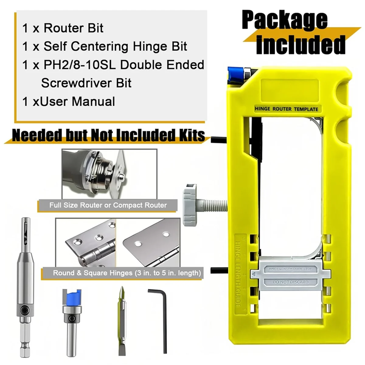 قالب توجيه مفصل الباب المفصلي للباب AA98 بطول 3 بوصة إلى 5 بوصة وسمك 1/4 بوصة أو 7/8 بوصة للأبواب فقط