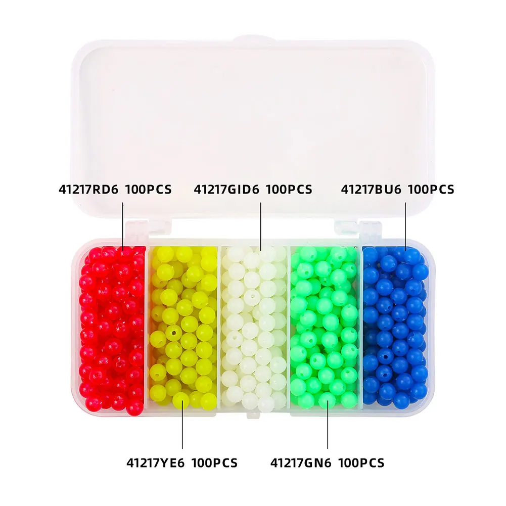 

Night Luminous Fishing Beads 500 pcs Fishing Hard Beads Fishing Line Beads Sea Fishing Lure Bait