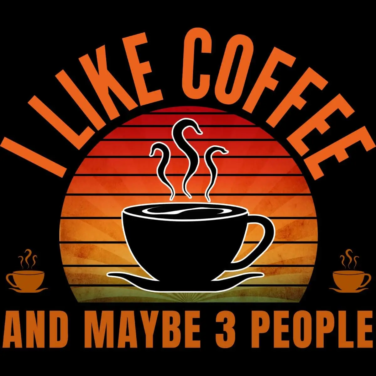 Design By Humans Men's i Like Coffee and Maybe 3 People by Punsalan T-Shirt - -