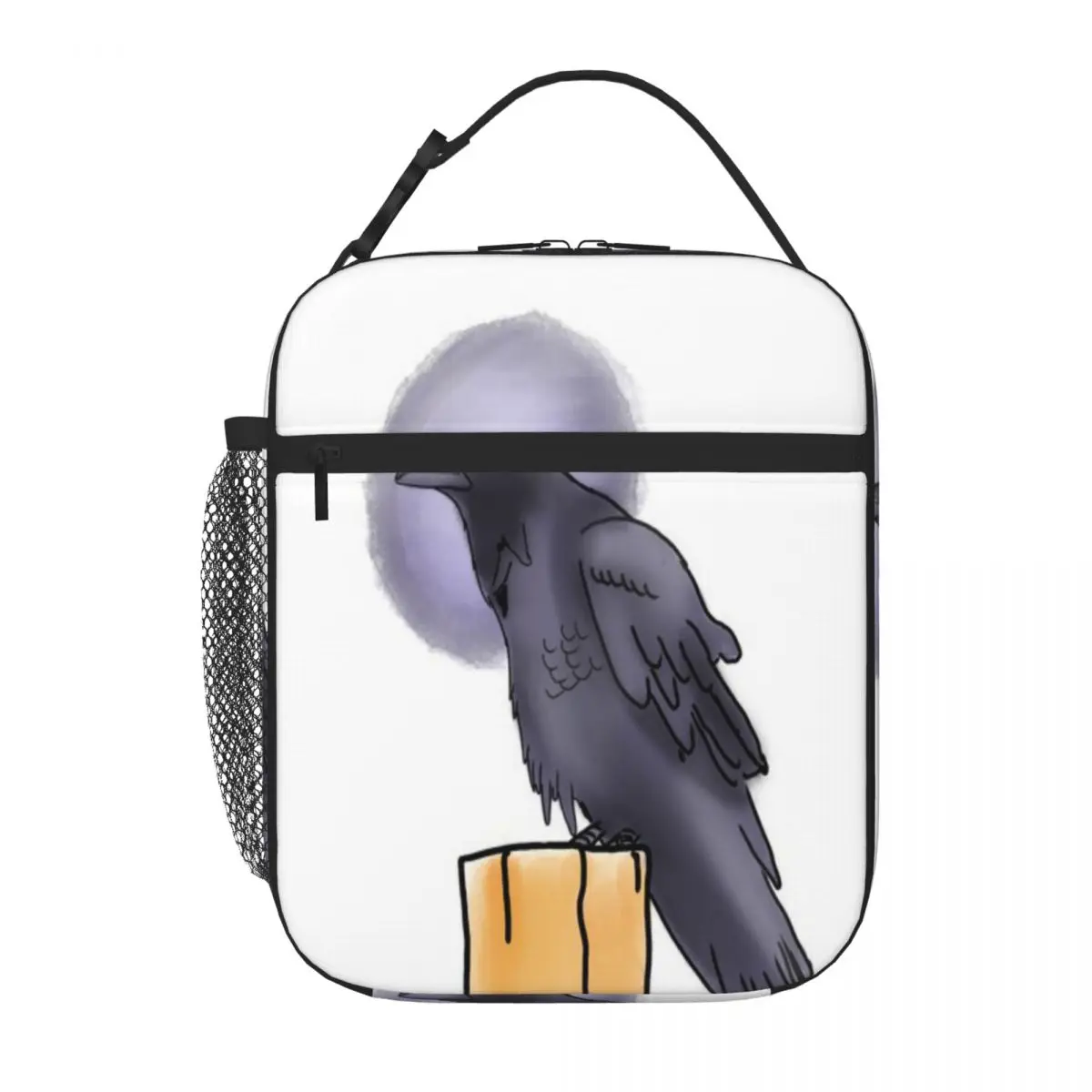 Bestselling Large Raven In Profile Striped Large Lunch Bag Daily Snack Storage Thermal Lunch Bag