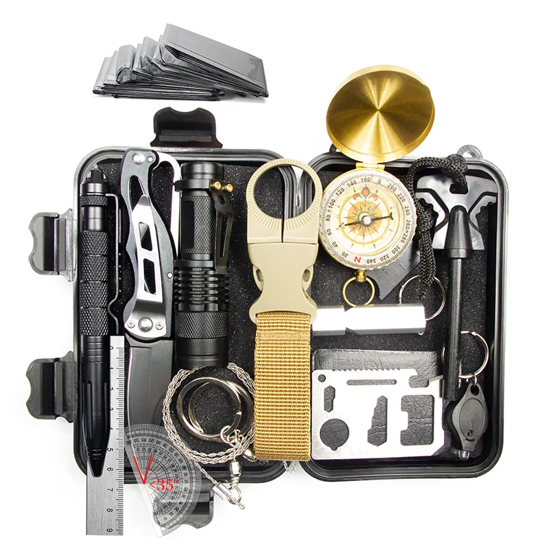

A3 Outdoor Equipment Survival Treasure Box Survival Tool Set Multifunctional Field First Aid Box SOS Emergency Supplies