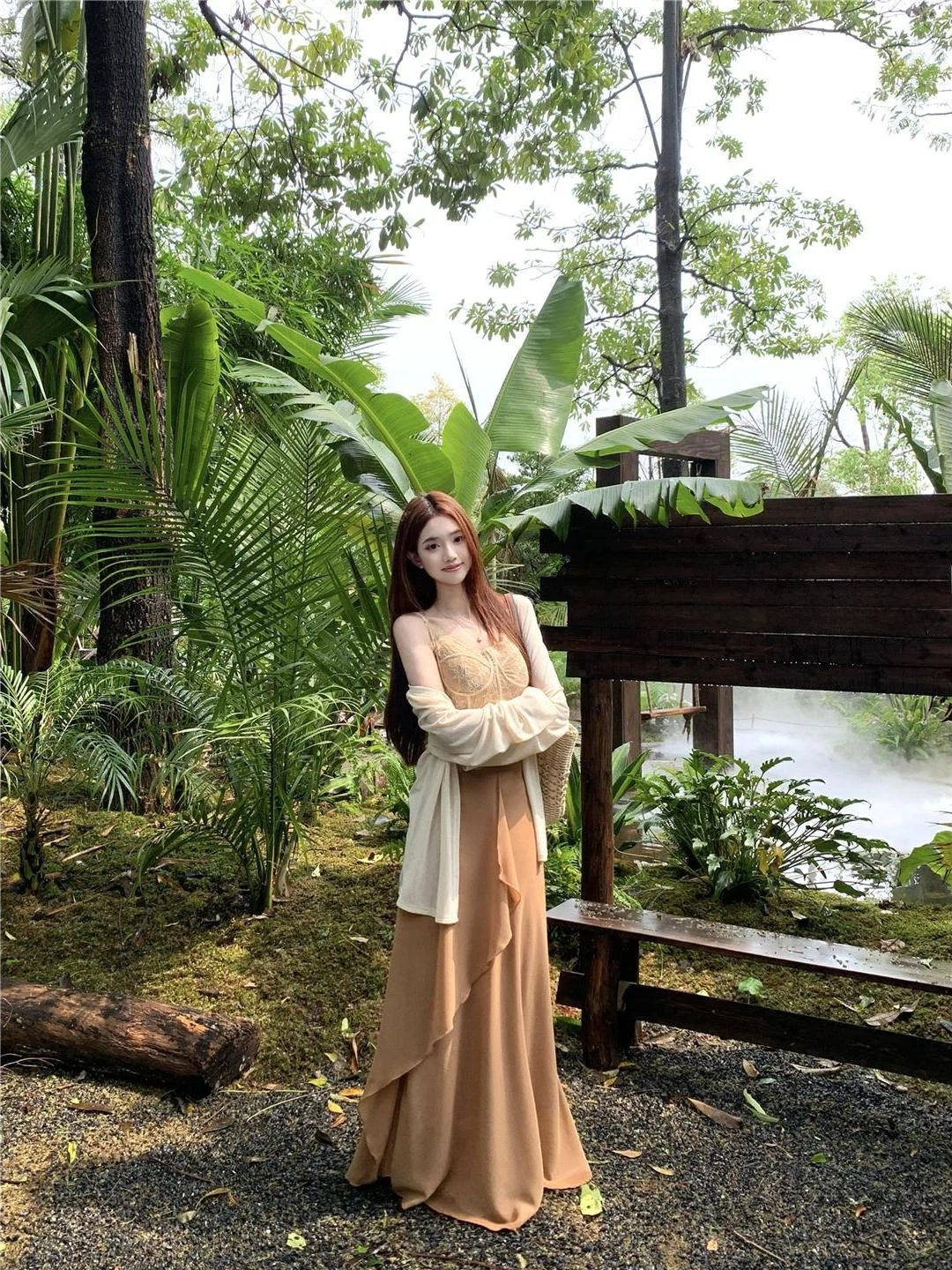 

Fashionable Sun Protection Set Women's High Waist Skirt Long Sleeve Open Cardigan Spring 2026 New Fishbone Beautiful Back Dra...