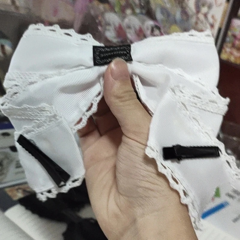 Übergroße Haarschleife, große Stoff-Haarschleife mit Alligator-Clip, süßes, gotisches Haar-Accessoire für Damen, Mädchen, Cosplay, Party – Detail 11