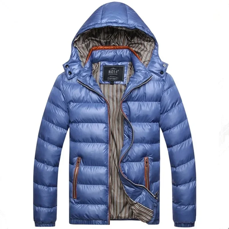 Men's Winter Warm Long Coat Large Size Cotton Padded Jacket 2024 New Oversize Hood Parka Outerwear Thick Warm Windbreaker Male