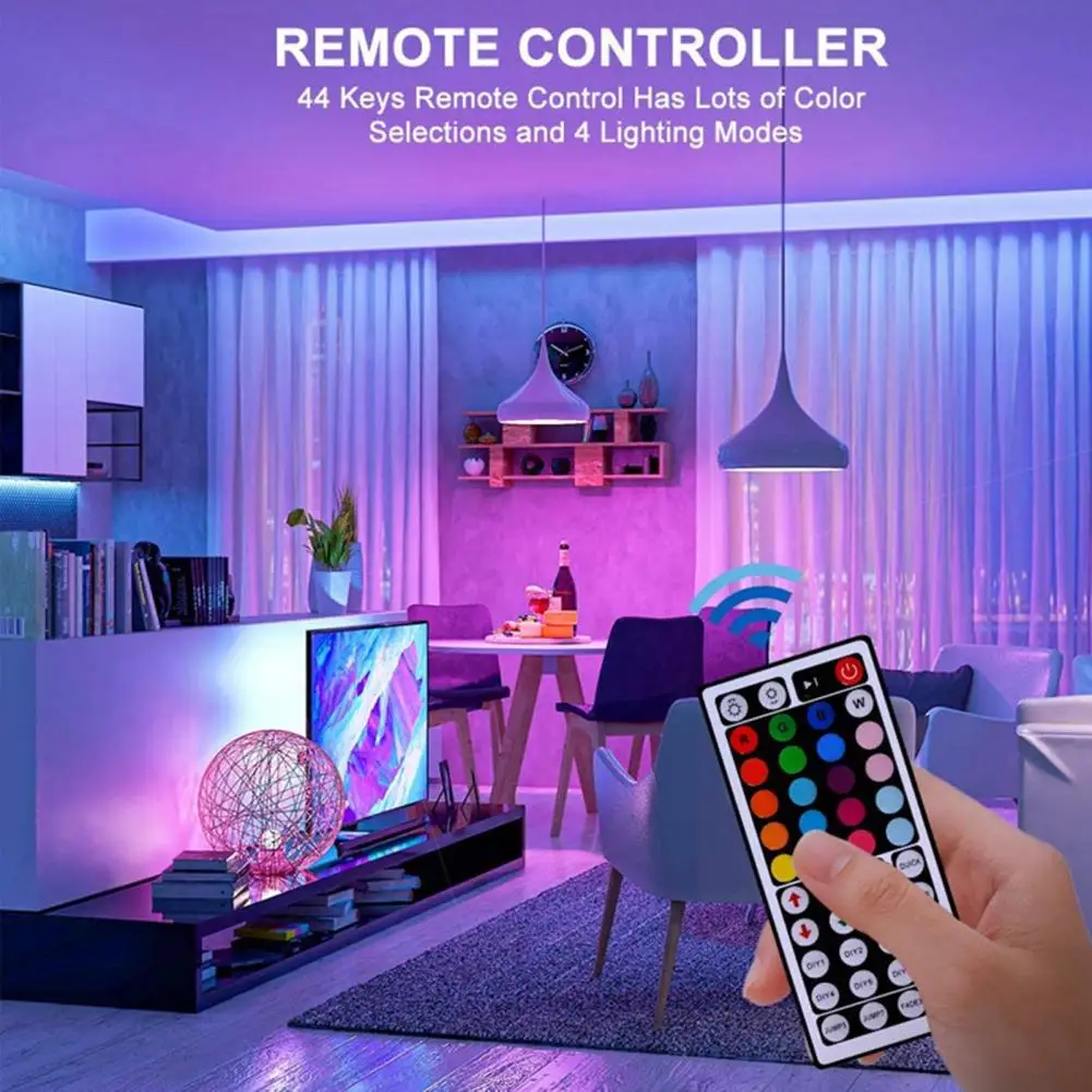 LED Strip Light with Remote Control High Brightness Low-Power Consumption USB Plug-Play RGB Strip Light TV Backlight