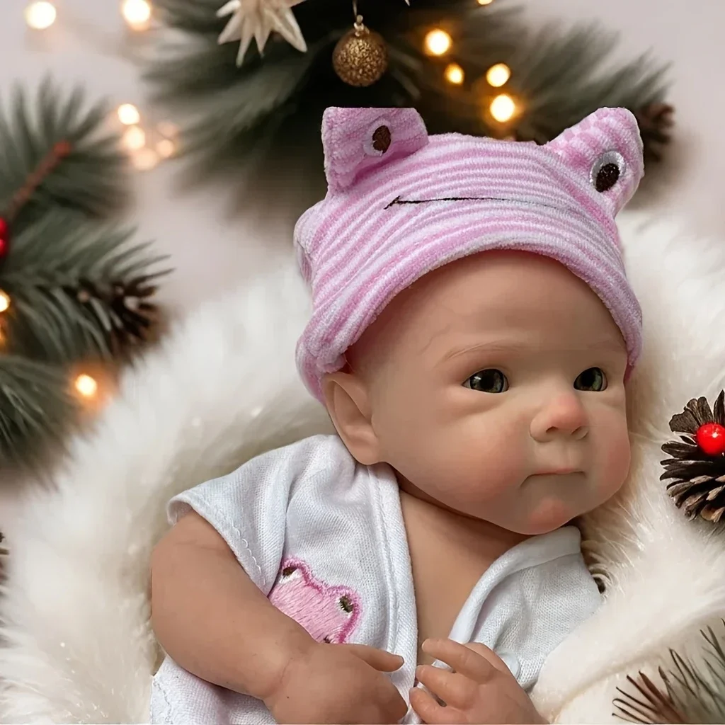Can Open Mouth 33cm Bettie Solid Silicone Bebe Reborn Girl With 2 Sets Outfits 3D Painted Skin Soft Reborn Doll For Kid's Gift