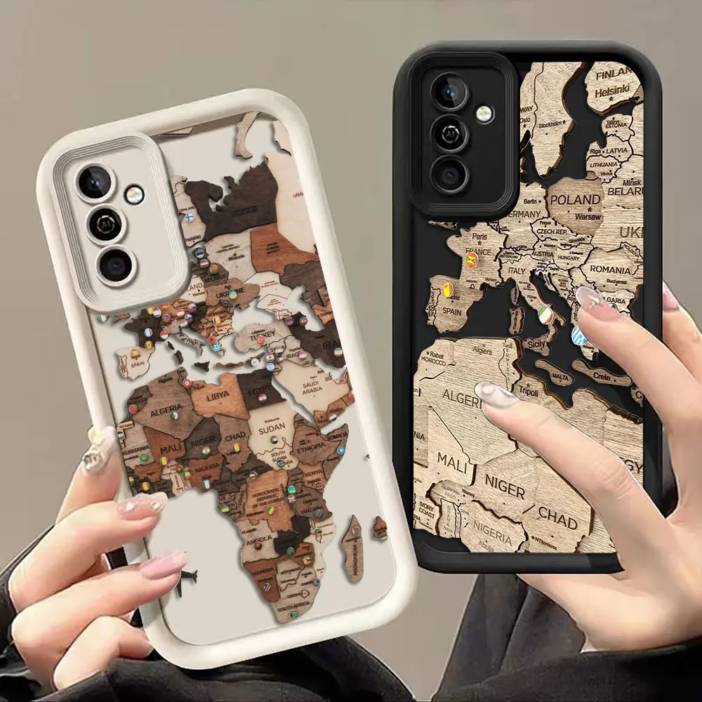 Planes World Map Travel Phone Case For Samsung Galaxy S26 S25 S24 S23 S22 S21 FE S20 ULTRA PLUS TPU Case Funda Shell Capa Cover