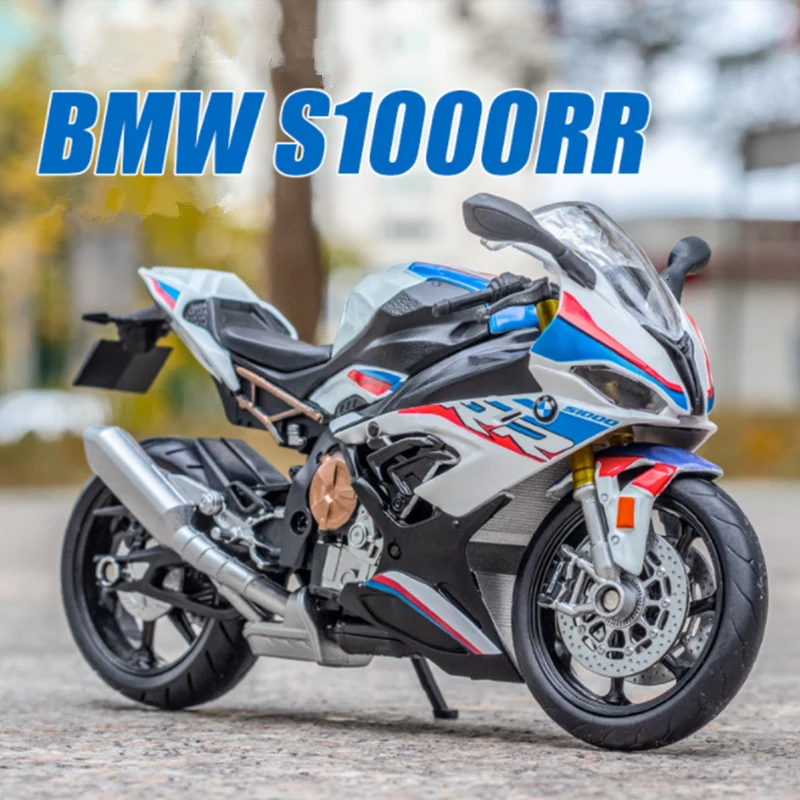 

Новая Модель гоночного мотоцикла 1:12 BMW S1000RR, модель мотоцикла из сплава со звуком и фотографией, коллекционные игрушки, подарки