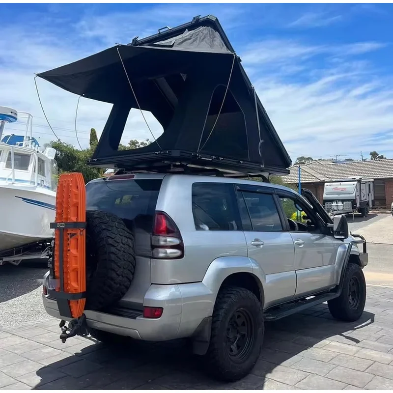High Quality New 2-4 Person Large Automatic Triangle Aluminum Hard Shell Car Roof Top Tent For Outdoor Camping