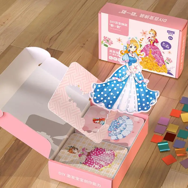 Prinses Aankleden Poke Boek Kids Kunsteducatie Boek Poke Craft Kit Meisjes Verkleedboek Diy Poke Leuke Prinses Dress Up Ambachten Kit