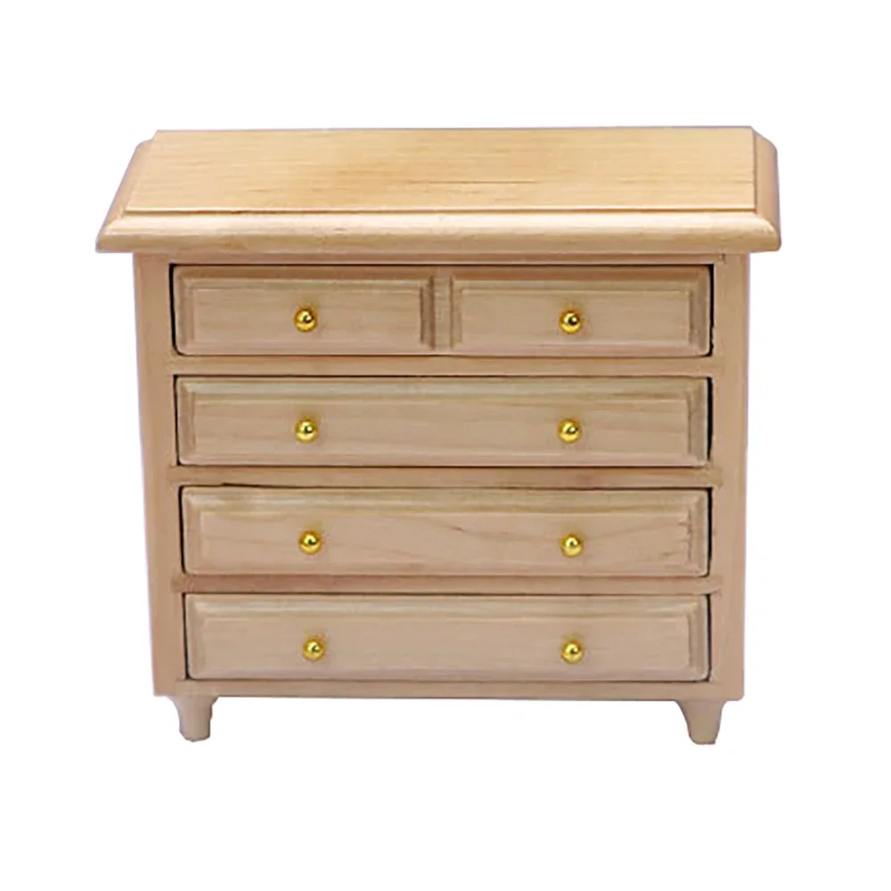 1/12 Dollhouse Miniature Accessories Mini Chest of Drawers Model Simulation Furniture Storage Cabinet for Doll House Decoration