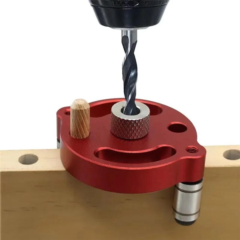 

AT43-Woodworking Pocket Hole Jig 6/8/10Mm Self-Centering Vertical Doweling Jig Drill Guide For Locator Hole Puncher