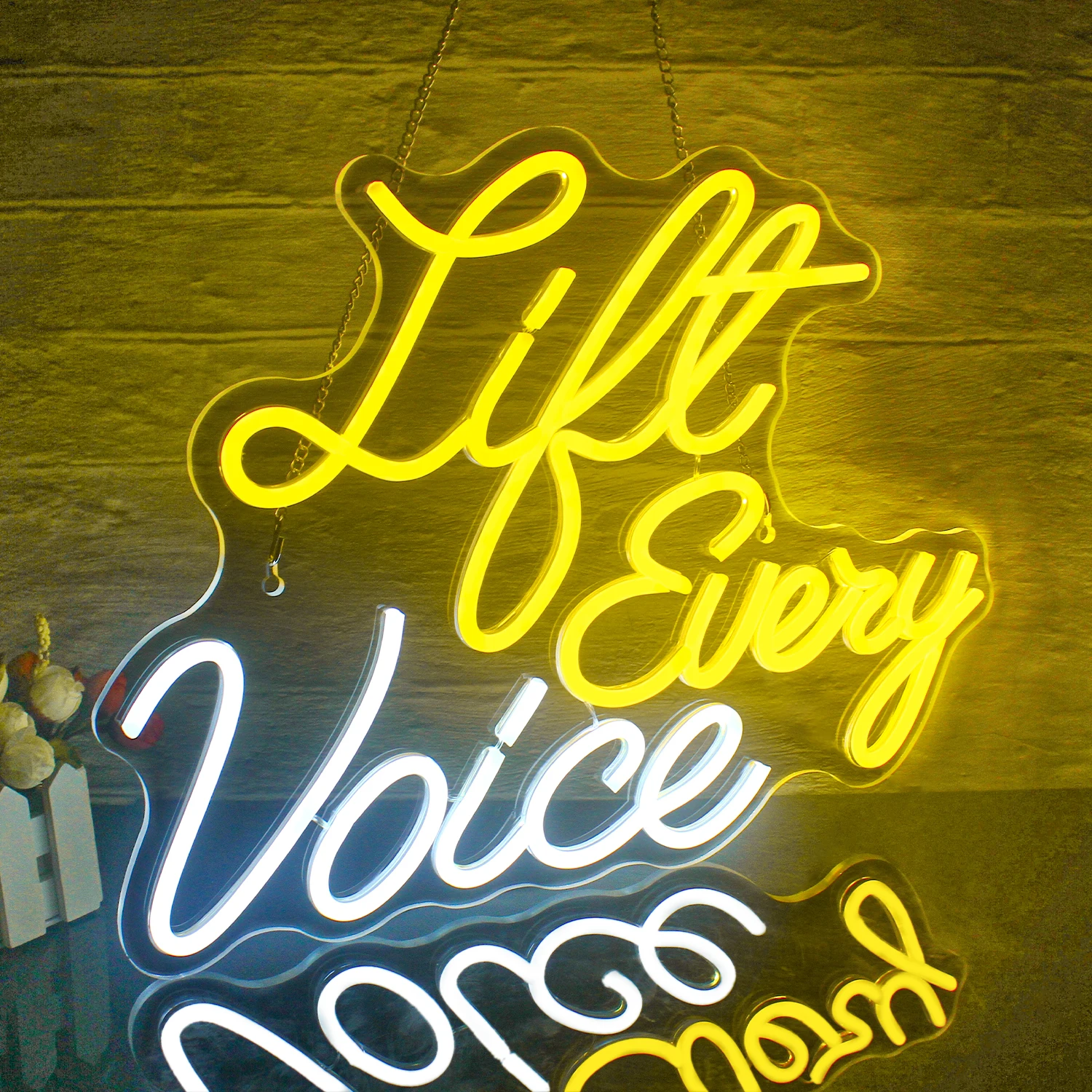 Life Every Voice Neon Letter Sign, Music Room, Party Decoration, Bedroom, Home Coffee Bar, USB 62Art Wall Lamp, LED Lights