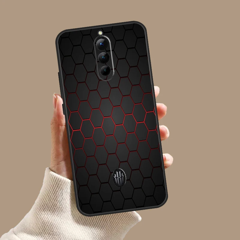 Carbon Fibre Futuristic Neon Case For ZTE Nubia Red Magic 9 Pro Plus RedMagic 8 7 6 Pro 6S 7S 8S Pro 5G 5S 6R Back Cover