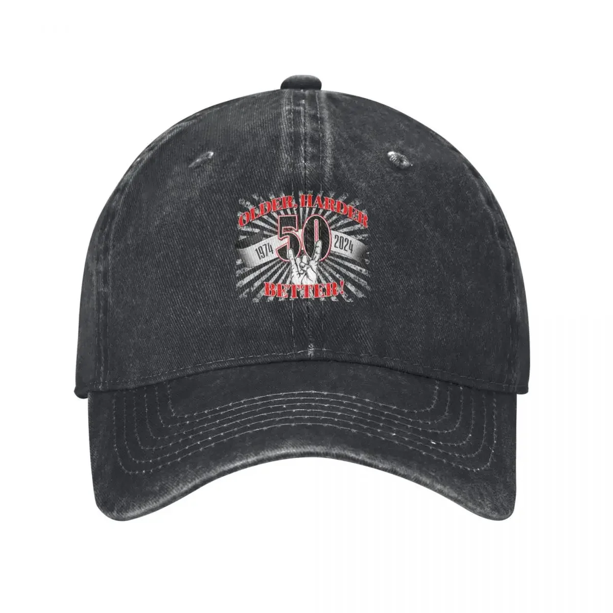 50th birthday of a metal fan, rocker or motorcyclist Baseball Cap beach hat summer hat Golf Hat Trucker Cap For Women Men's