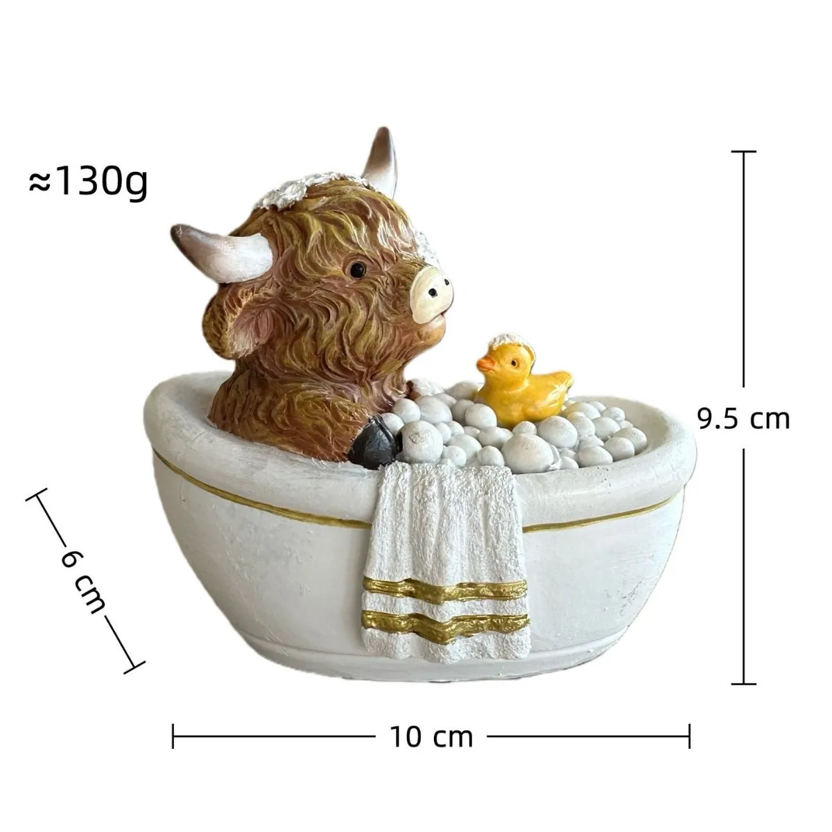 Highland Cow Figurine Highland Cow Bathtub Toilet Tissue Ornament Bathroom Decor Kitchen Home Table