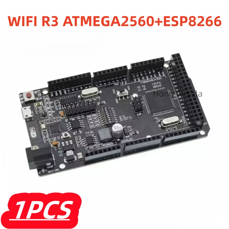 1Pcs/lot 100% New WIFI R3 ATMEGA2560 + ESP8266 (32MB memory) USB-TTL CH340G Development Board