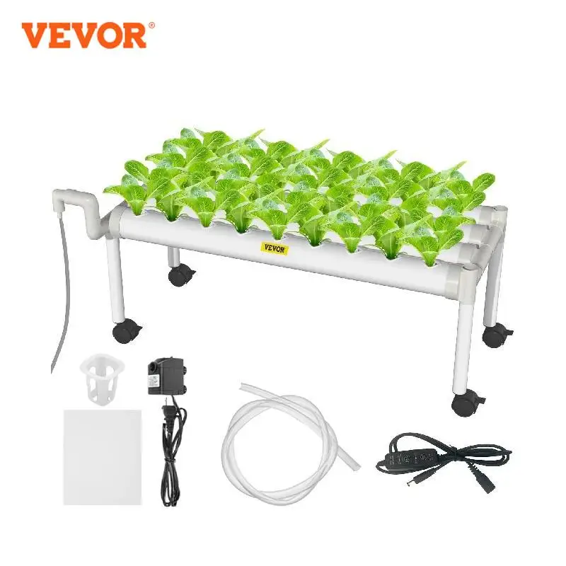 

VEVOR Hydroponic Grow Kit Hydroponics System 36/54/72/90/108 Sites 1/2/3/4 Layers 4/6/8/10/12 Pipes Vegetables Lawn & Garden