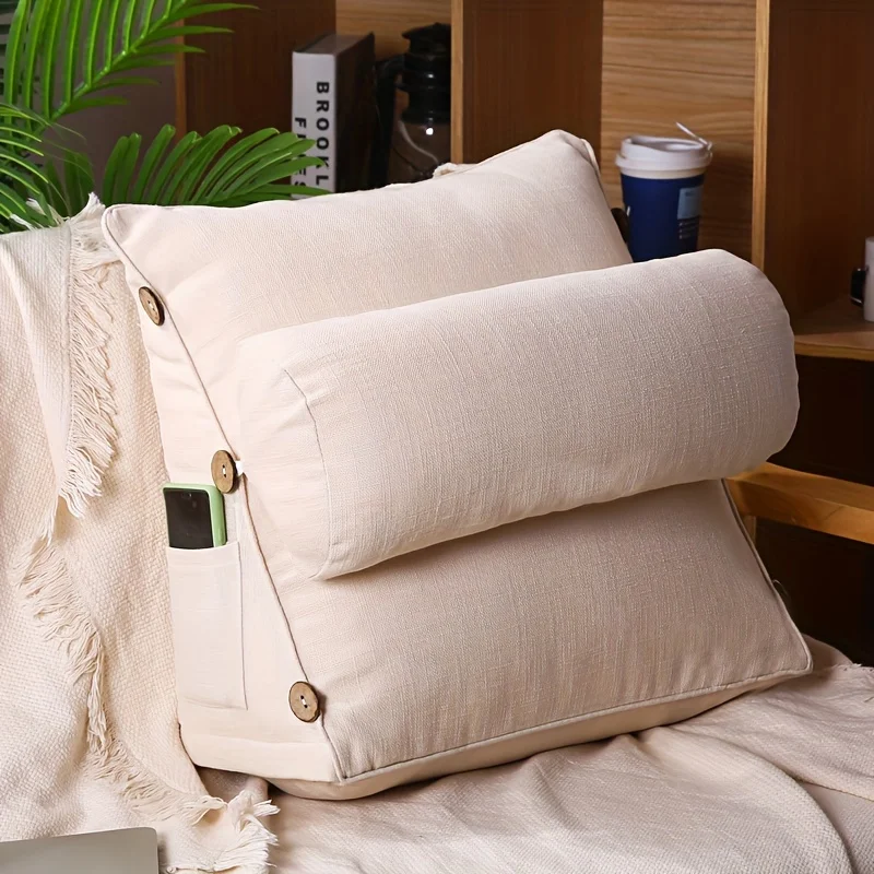 1 Thickened, Multifunctional, Adjustable Lumbar Support Cushion, Suitable As A Headboard Cushion or Reading Pillow,