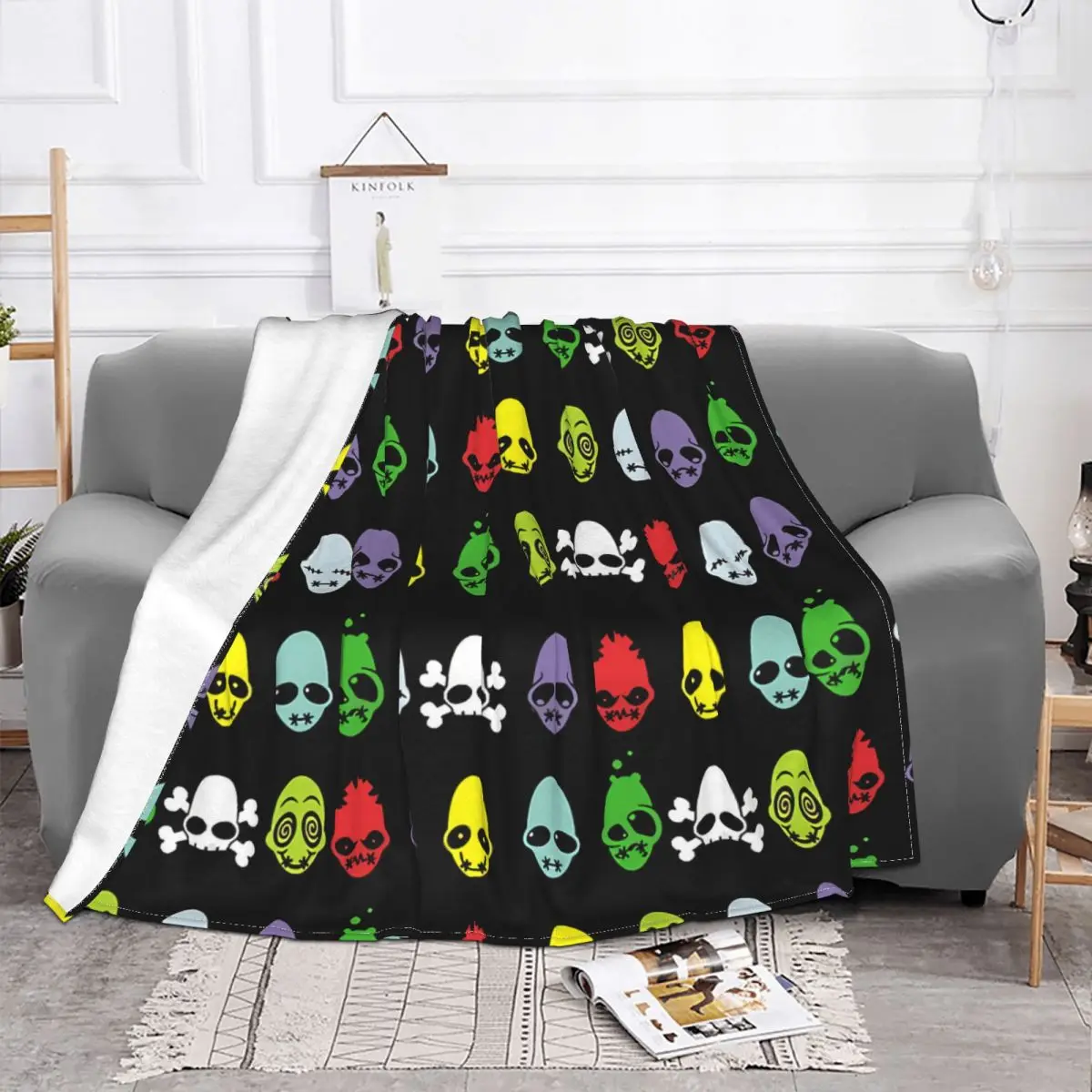 Alien ET Space Blanket Flannel Oddworld Mudokon Cozy Soft FLeece Bedspread