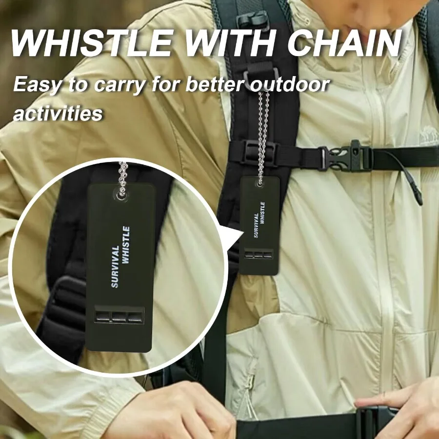 صفارات الطوارئ مع صفارة السلامة الحبل بقاء شريل انفجار بصوت عال للتخييم التنزه الصيد الإنقاذ سيجلينغ الرياضة في الهواء الطلق #3