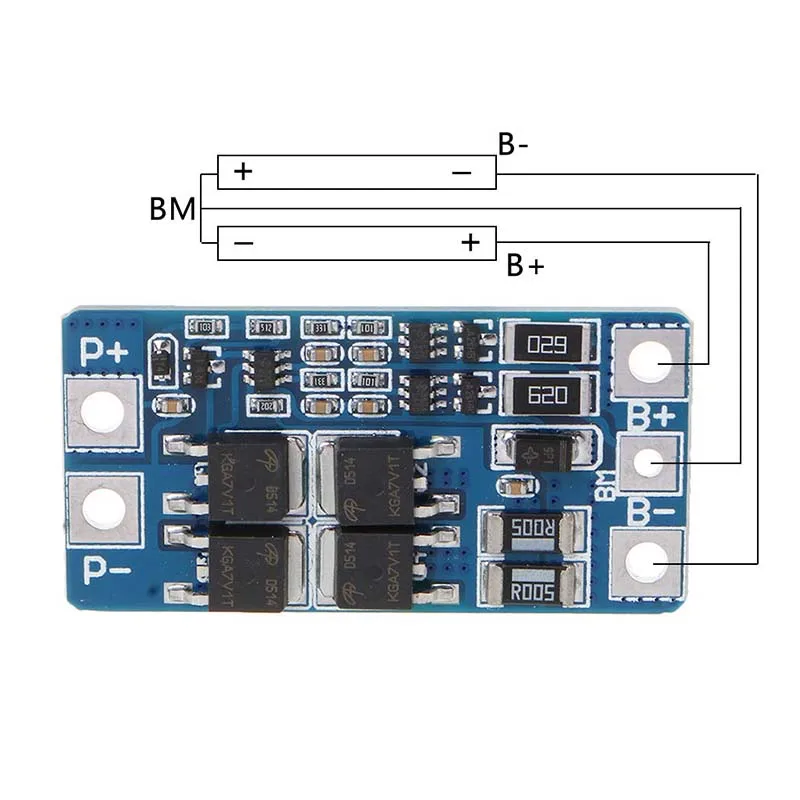 BMS 2S 10A 7.4V 8.4V LiFePO4/Lithium Battery Charge Board with Balance Equalizer Short Circuit Protection for LED Power Supply