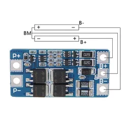 BMS 2S 10A 7.4V 8.4V LiFePO4/Lithium Battery Charge Board with Balance Equalizer Short Circuit Protection for LED Power Supply