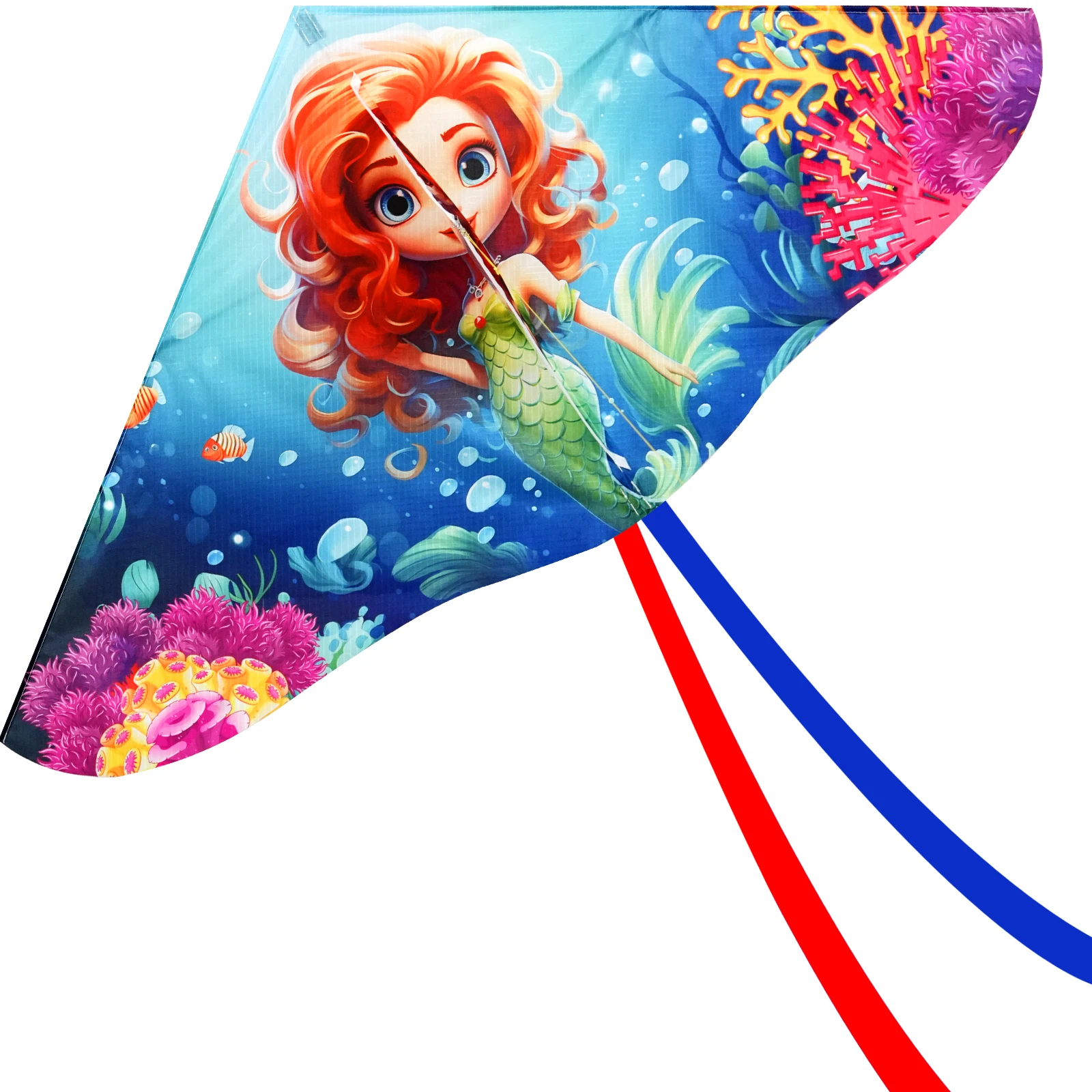 2024 NEW Outdoor Fun Sports  Mermaid Kite For Beginner Delta Kites For Kids And Adults  Come With String And Handle Easy To Fly
