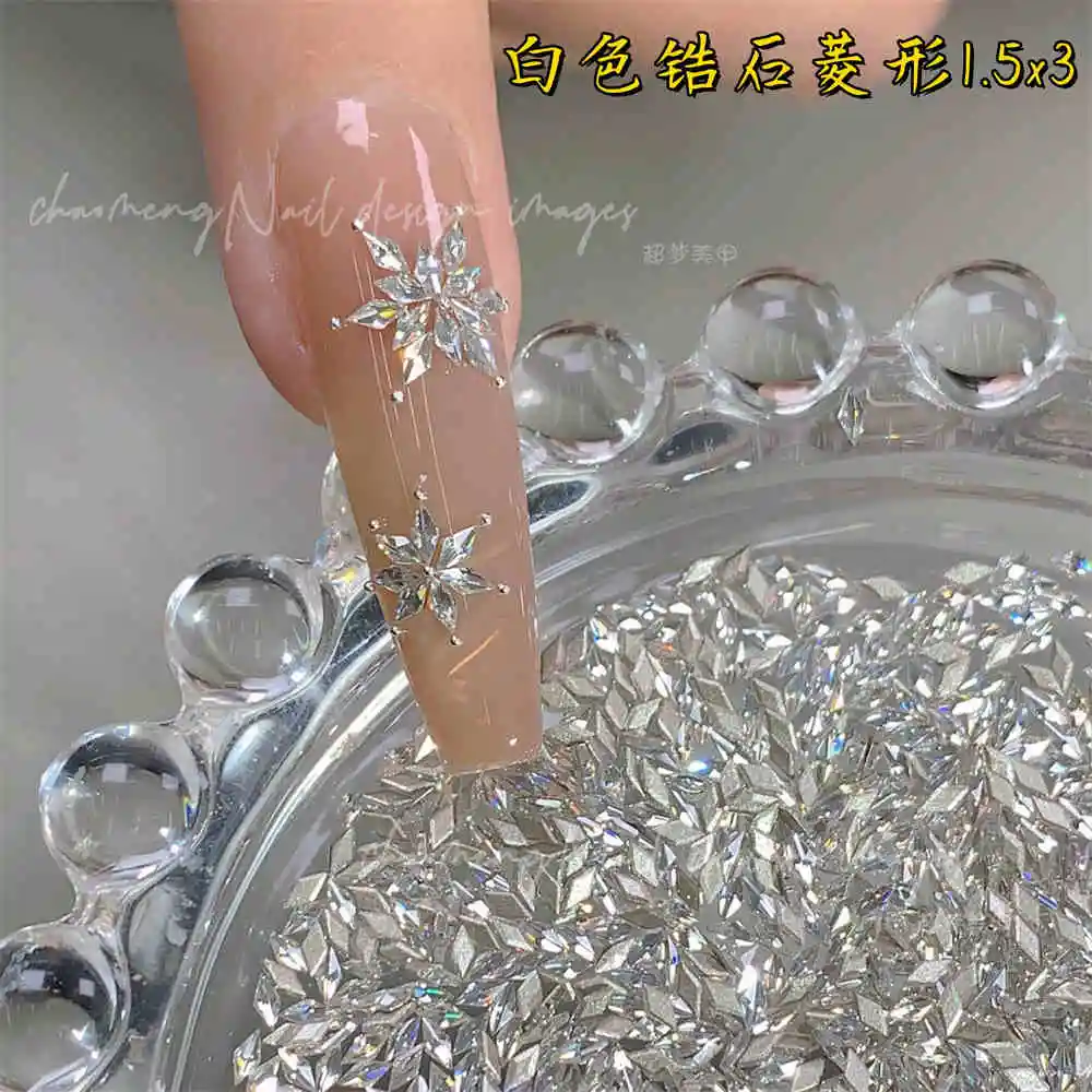 

100 шт. прозрачных мини-страз для ногтей 1,5x3 мм, форма «лошадиный глаз»/ромб, 3D блестящие стразы для дизайна ногтей, DIY, шикарные крошечные кристаллы