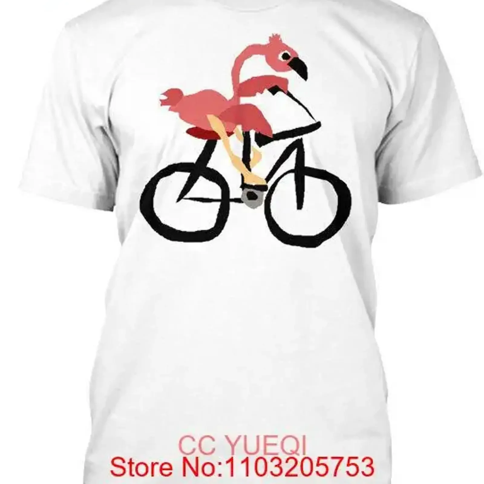 

Крутая забавная футболка с розовым фламинго и птицей для езды на велосипеде, оригинальная художественная футболка, США, S 5XL, винтажная дышащая мужская дышащая футболка